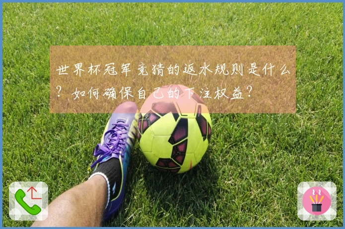 世界杯冠军竞猜的返水规则是什么？如何确保自己的下注权益？